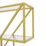 Raft Aylan pakoworld xham - metal në ton ari 100x30x177cm