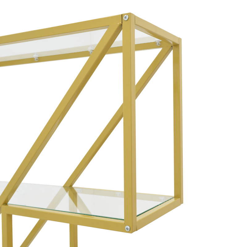 Raft Aylan pakoworld xham - metal në ton ari 100x30x177cm