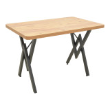 Tavolinë Vertex pakoworld lis me këmbë metalike të zeza 110x70x72cm