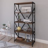 Bibliotekë Bimblem pakoworld arrë me metal të zi 60x30x150cm
