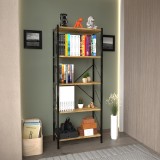Raft librash Bimblem pakoworld lis me të zezë 60x30x150cm