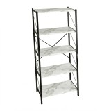 Bibliotekë Bimblem pakoworld mermer i bardhë me metal të zi 60x30x150cm