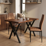 Tavolinë Vertex pakoworld WALNUT me metal të zi 110x70x72cm