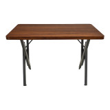 Tavolinë Vertex pakoworld WALNUT me metal të zi 110x70x72cm