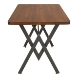 Tavolinë Vertex pakoworld WALNUT me metal të zi 110x70x72cm