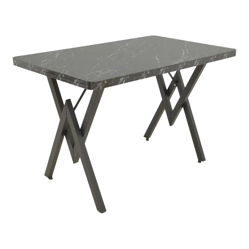 Tavolinë Vertex pakoworld mermer i zi dhe metal 110x70x72cm