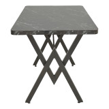 Tavolinë Vertex pakoworld mermer i zi dhe metal 110x70x72cm
