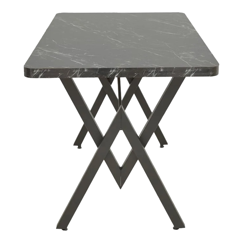 Tavolinë Vertex pakoworld mermer i zi dhe metal 110x70x72cm