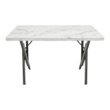 Tavolinë Vertex pakoworld mermer i bardhë me metal të zi 110x70x72cm