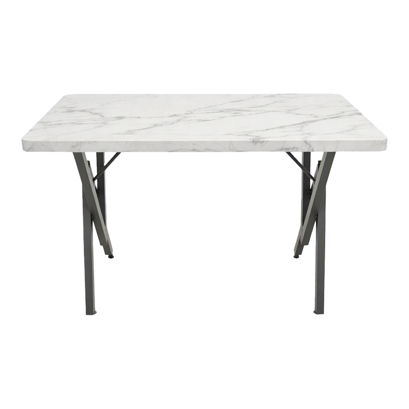 Tavolinë Vertex pakoworld mermer i bardhë me metal të zi 110x70x72cm