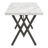Tavolinë Vertex pakoworld mermer i bardhë me metal të zi 110x70x72cm