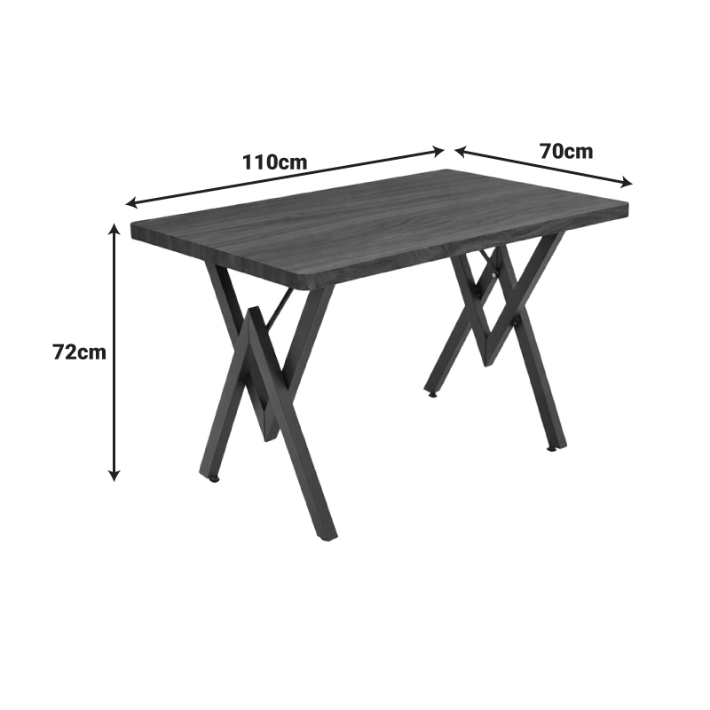 Tavolinë Vertex pakoworld mermer i bardhë me metal të zi 110x70x72cm