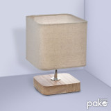 Llamba tavoline Sand pakoworld Ε14 metal druri natyral-nuancë në ngjyrë ekru 15x15x21cm