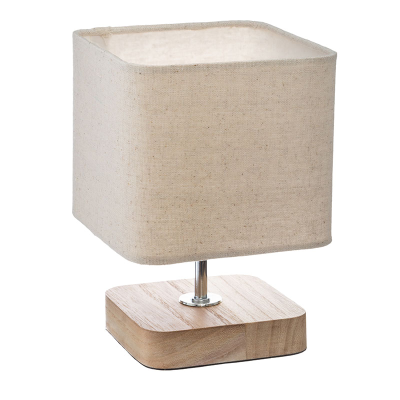 Llamba tavoline Sand pakoworld Ε14 metal druri natyral-nuancë në ngjyrë ekru 15x15x21cm