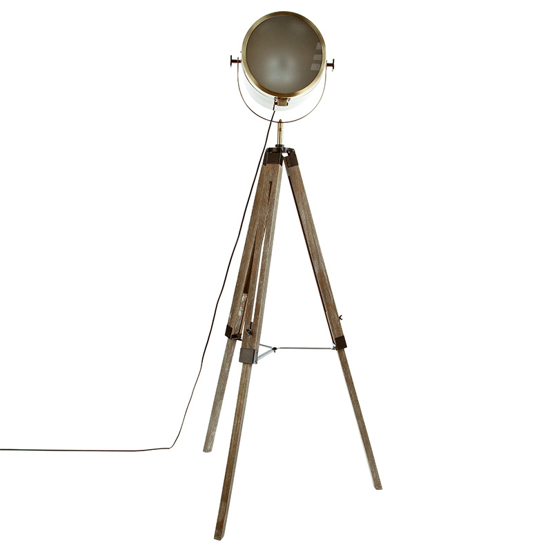 Llambë dyshemeje e rregullueshme Mads pakoworld E27 bronz-kafe 62.5x57x150cm