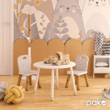 Tavolinë fëmijësh Playful pakoworld e bardhë-natyrale D60x43,5cm