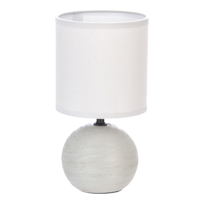Llamba tavoline PWL-1210 pakoworld E14 60W qeramike gri D13x25cm