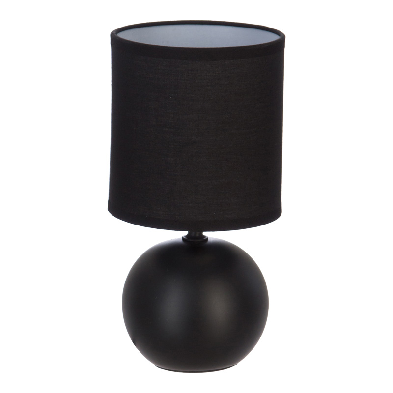 Llambë tavoline PWL-1210 pakoworld E14 60W qeramike e zezë D13x25cm