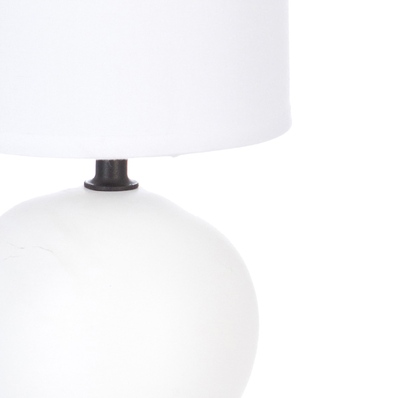 Llamba tavoline PWL-1210 pakoworld E14 60W qeramikë mat e bardhë D13x25cm