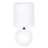 Llamba tavoline PWL-1210 pakoworld E14 60W qeramikë mat e bardhë D13x25cm