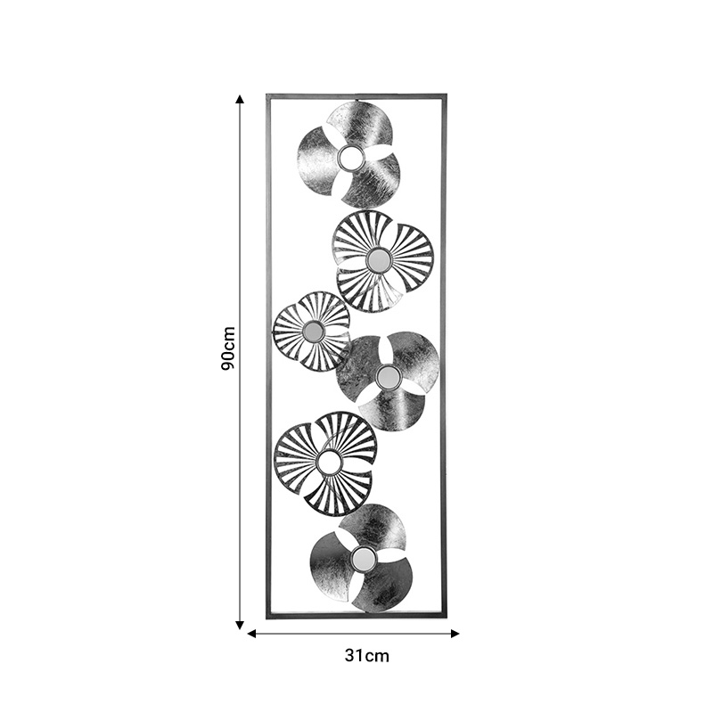 Dekor muri Blomma pakoworld metal i artë antik 31x3.5x90cm
