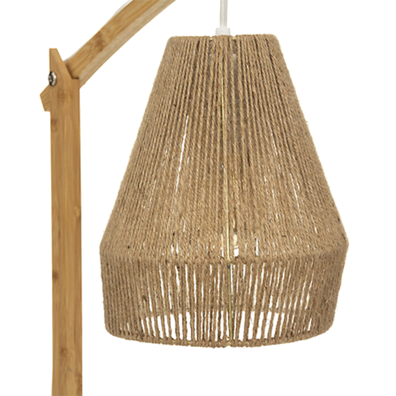 Llambë tavoline Sean pakoworld E27 40W bambu në nuancë bezhë 32.5x18x56cm