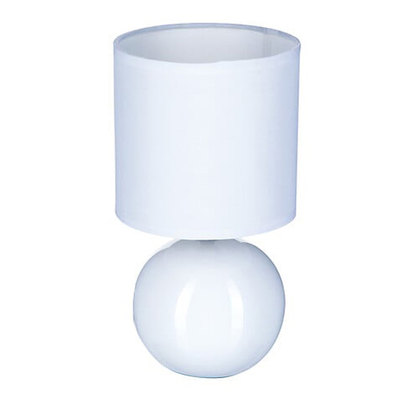 Llamba tavoline PWL-1210 pakoworld E14 60W qeramike në ngjyrë të bardhë me shkëlqim D13x25cm