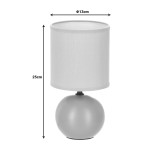 Llambë tavoline PWL-1210 pakoworld E14 qeramike në ngjyrë gri D13x25cm