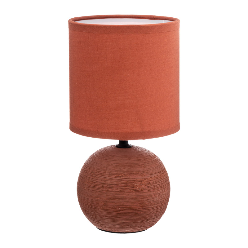 Llamba tavoline PWL-1210 pakoworld E14 qeramike në ngjyrë terrakote D13x25cm