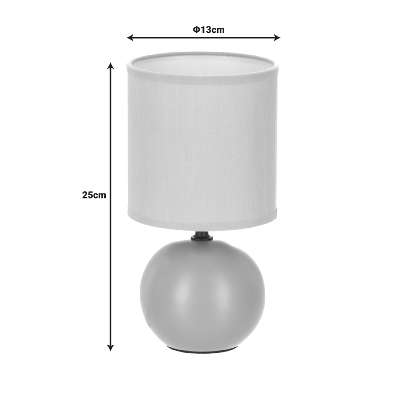 Llamba tavoline PWL-1210 pakoworld E14 qeramike në ngjyrë gri-kafe D13x25cm