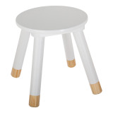 Stol për fëmijë Kevou pakoworld mdf-dru pishe në ngjyrë të bardhë-natyrale D24x25.7cm