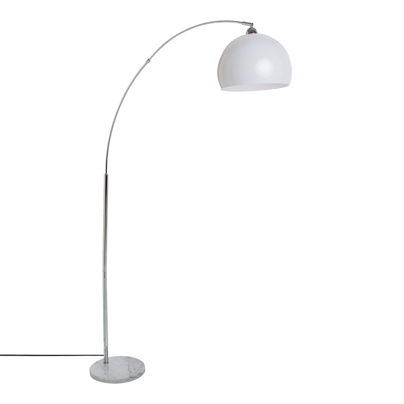 Llambë dyshemeje Fenxi pakoworld metalike në ngjyrë të bardhë-argjend 105x30x178cm