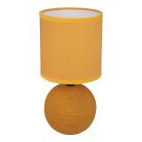 Llamba tavoline PWL-1210 pakoworld E14 qeramike në ngjyrë të verdhë D13x25cm
