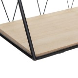Raft muri Anneza pakoworld metal-mdf në ngjyrë natyrale-të zezë 48x12x20cm
