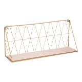 Raft muri Anneza pakoworld metal-mdf në ngjyrë natyrale-ari 48x12x20cm