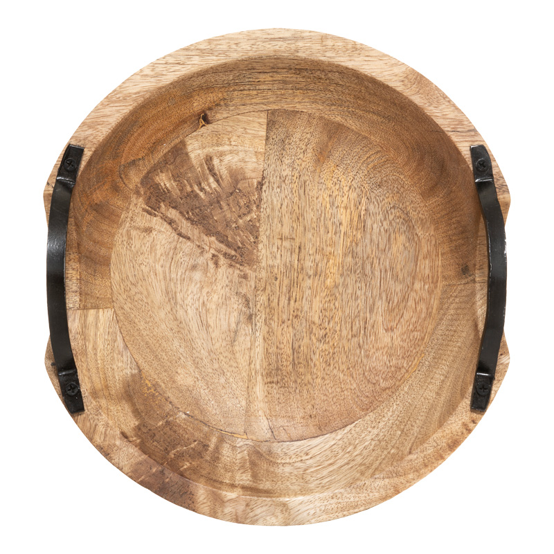 Tabaka dekorative Evria pakoworld dru mango në ngjyrë natyrale 30x30x8cm