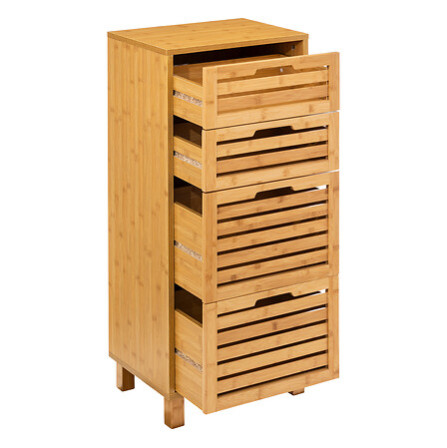 Komodinë bambu Sicla pakoworld, nuancë natyrale 40x30x97.5cm