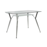 Set ngrënieje 5 copë Jacob-Jella pakoworld me xham-karrige pu e zezë 120x75x75.5cm