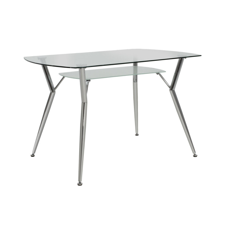 Set ngrënieje 5 copë Jacob-Jella pakoworld me xham-karrige pu e zezë 120x75x75.5cm