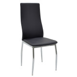Set ngrënieje 5 copë Jacob-Jella pakoworld me xham-karrige pu e zezë 120x75x75.5cm