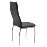 Set ngrënieje 5 copë Jacob-Jella pakoworld me xham-karrige pu e zezë 120x75x75.5cm