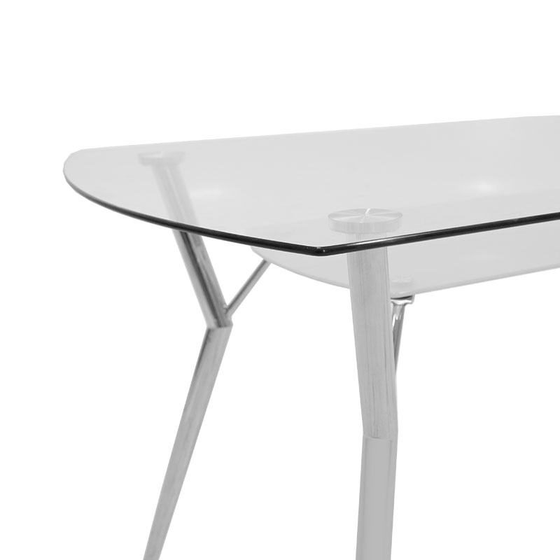 Set ngrënieje 5 copë Jacob-Jella pakoworld me karrige xhami gri pu 120x75x75.5cm