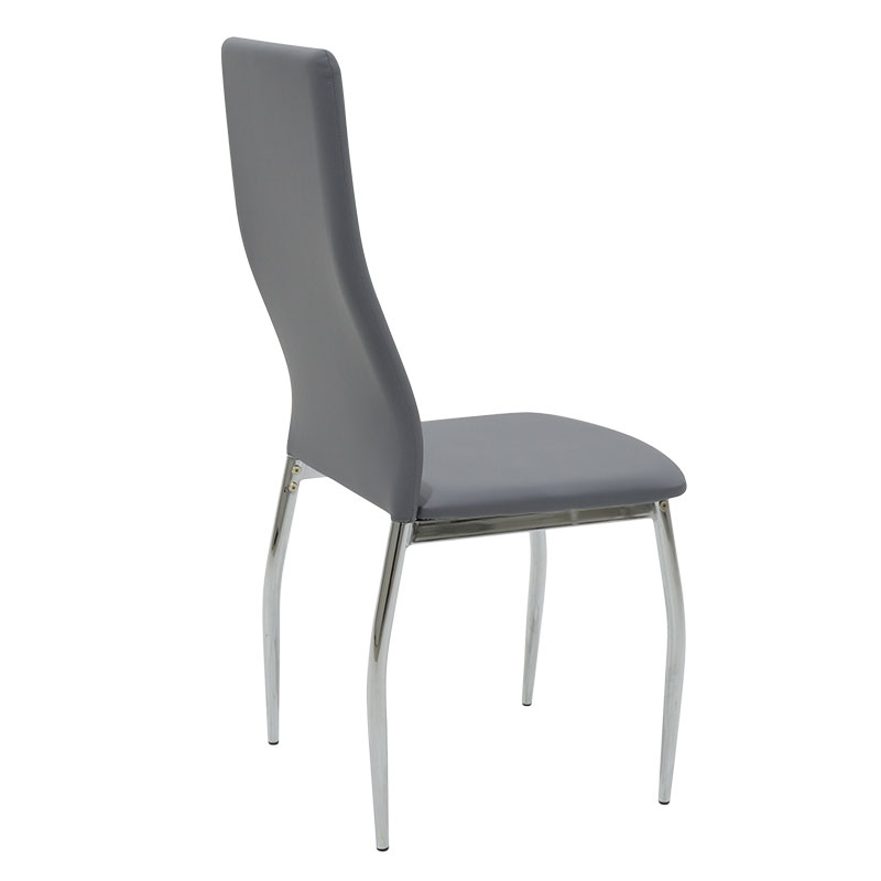 Set ngrënieje 5 copë Jacob-Jella pakoworld me karrige xhami gri pu 120x75x75.5cm