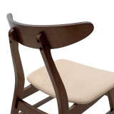 Set ngrënieje Benson - Orlean pakoworld 5 copë 80x80x75cm në arrë - pëlhurë bezhë