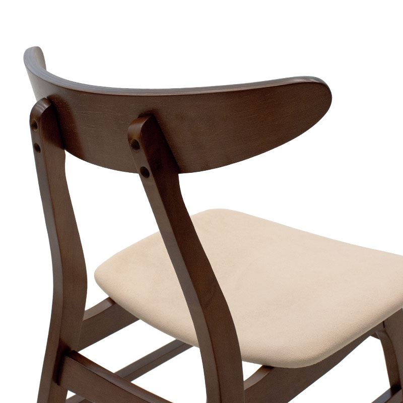 Set ngrënieje Benson - Orlean pakoworld 5 copë 80x80x75cm në arrë - pëlhurë bezhë