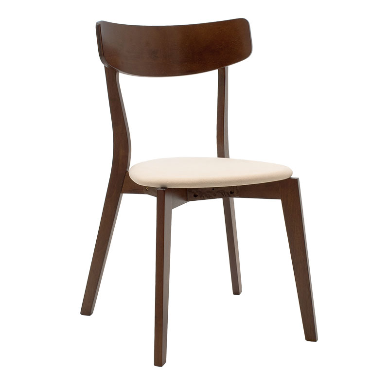 Set ngrënieje Benson - Toto pakoworld 5 copë 80x80x75cm në arrë - pëlhurë bezhë