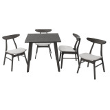 Set ngrënieje Benson - Orlean pakoworld 5 copë 80x80x75cm në gri rustike - pëlhurë gri
