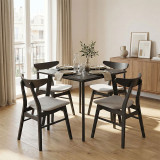 Set ngrënieje Benson - Orlean pakoworld 5 copë 80x80x75cm në gri rustike - pëlhurë gri