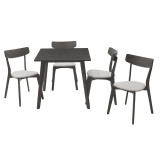 Set ngrënieje Benson - Toto pakoworld 5 copë 80x80x75cm në gri rustike - pëlhurë gri