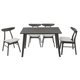 Set ngrënieje Benson - Orlean pakoworld 5 copë 120x75x75cm në rustik - pëlhurë gri